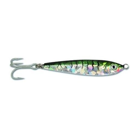 Got-Cha Jigfish Lure, 4, 4 Oz, 30 Treble Hook, GreenSilver Tiger JF4-GTS